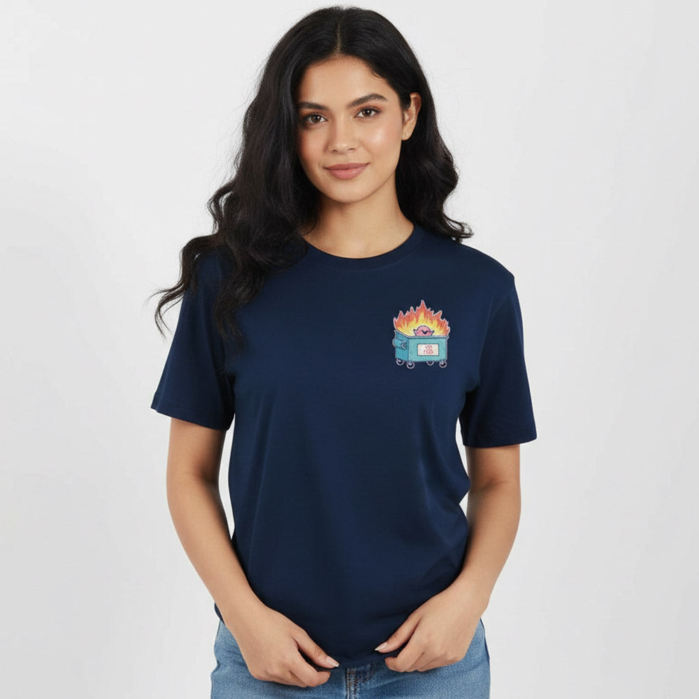 I am Fine - Navy Blue Corporate Round Neck T-shirt