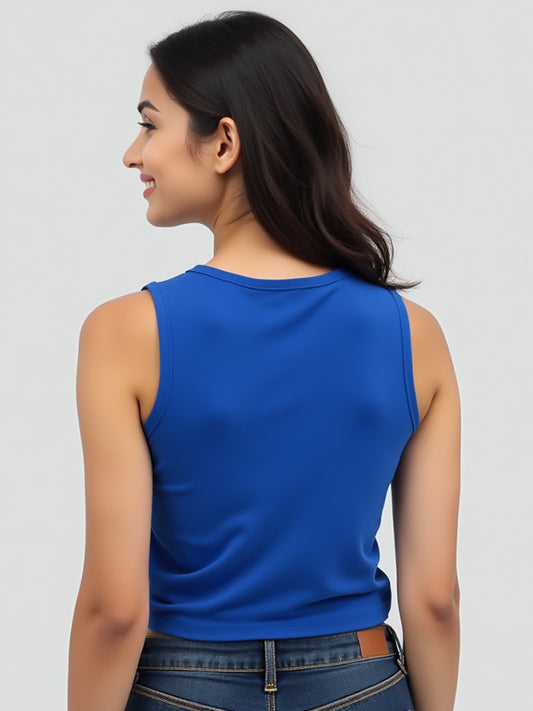Yoga Coffee Naps- Royal Blue Yoga Crop Tank Top