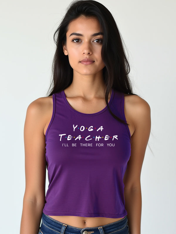 Yoga Teacher- Purple Yoga Crop Tank Top