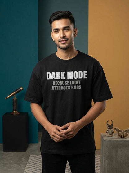Dark Mode- Black Round Neck Coding T-shirt