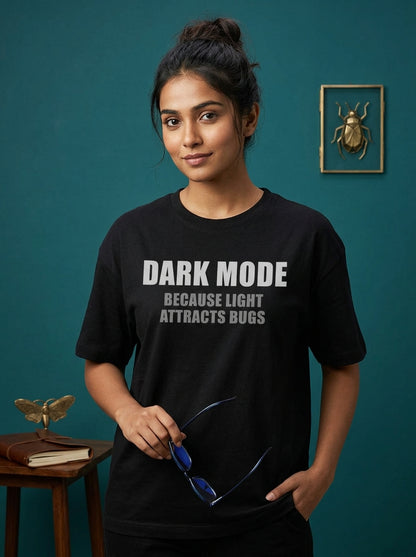 Dark Mode- Black Round Neck Coding T-shirt