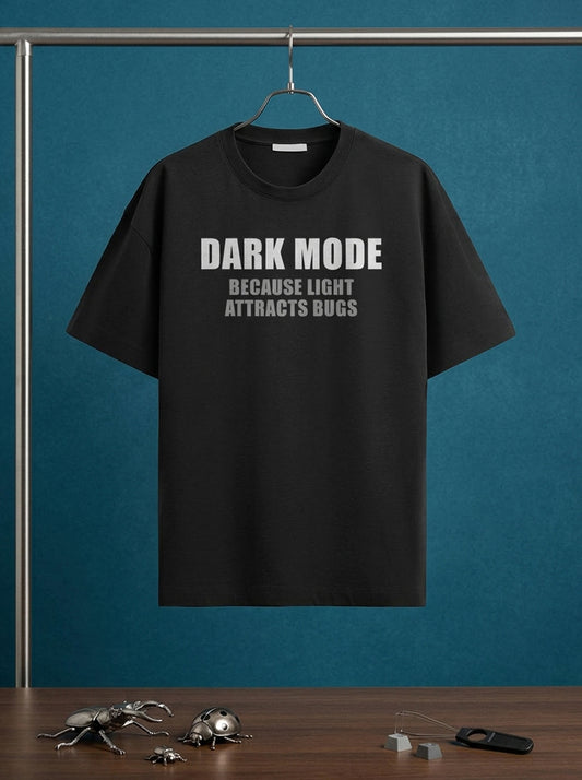 Dark Mode- Black Round Neck Coding T-shirt