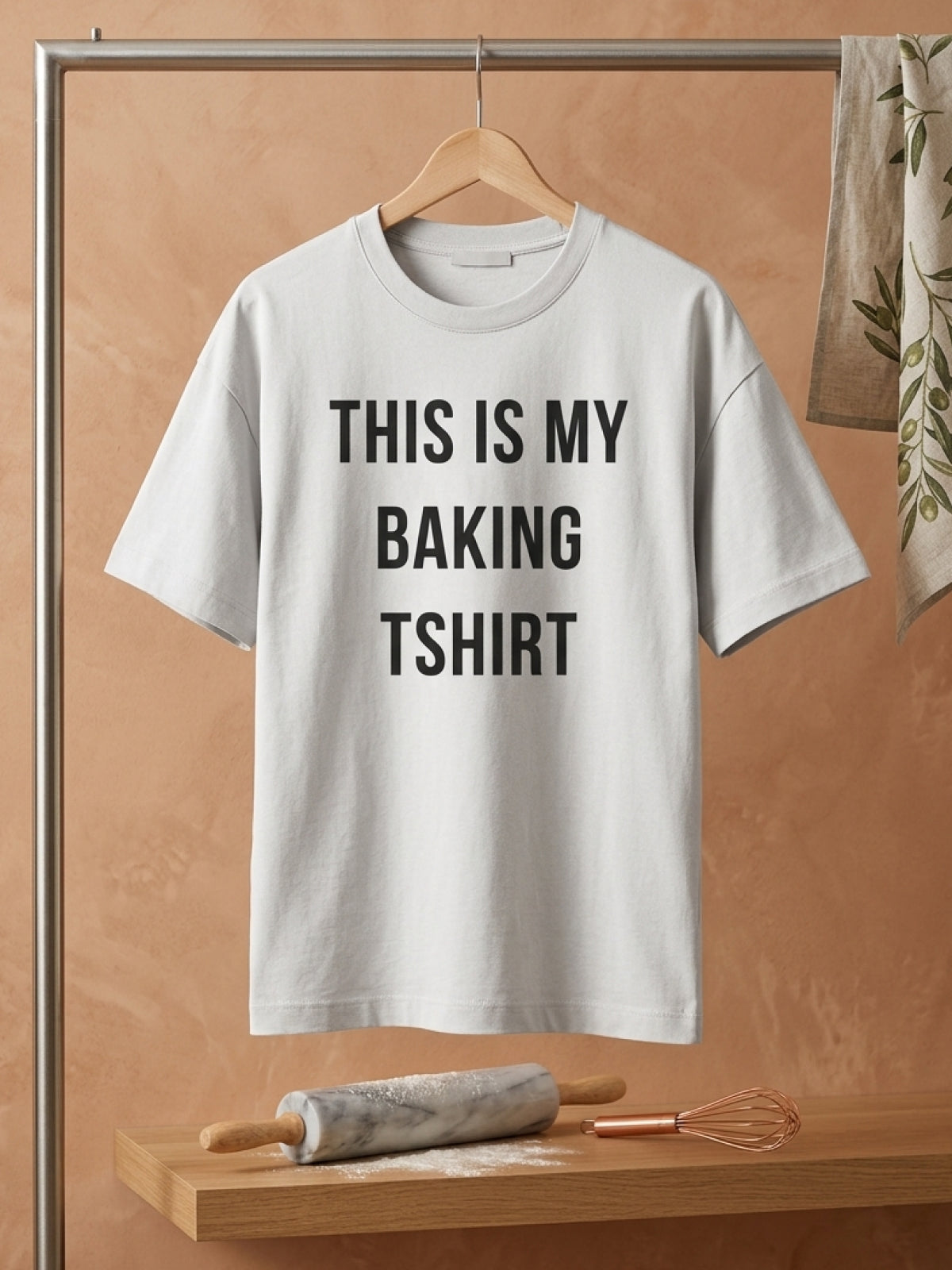 My Baking Tshirt - White Round Neck Baking T-shirt