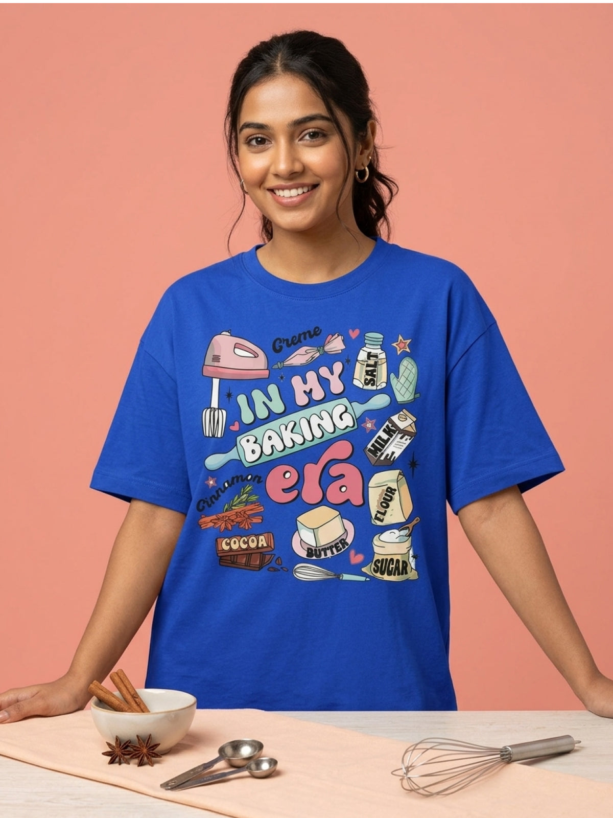 In My Baking Era- Royal Blue Baking Round Neck Tshirt