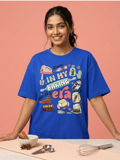 In My Baking Era- Royal Blue Baking Round Neck Tshirt