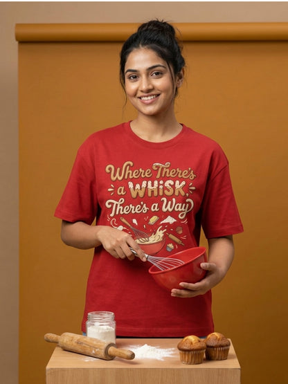 Whisk Way- Red Baking Round Neck Tshirt