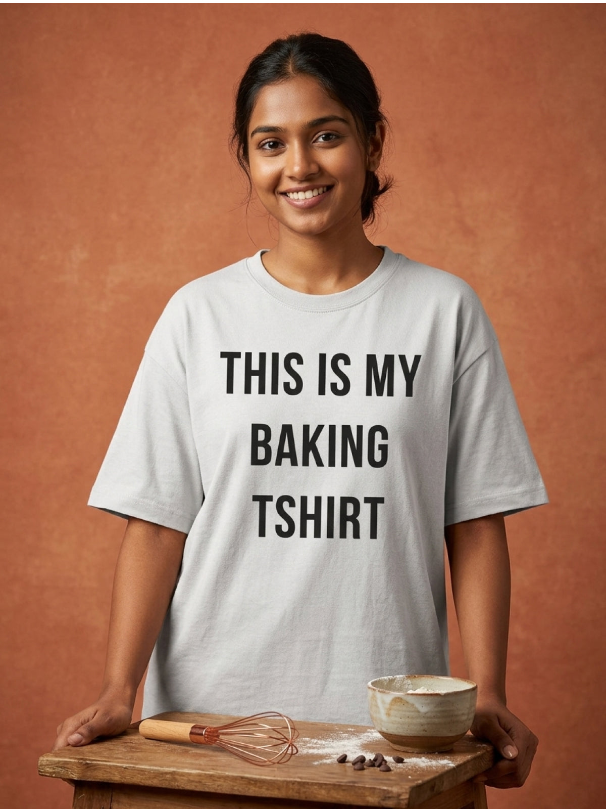 My Baking Tshirt - White Round Neck Baking T-shirt