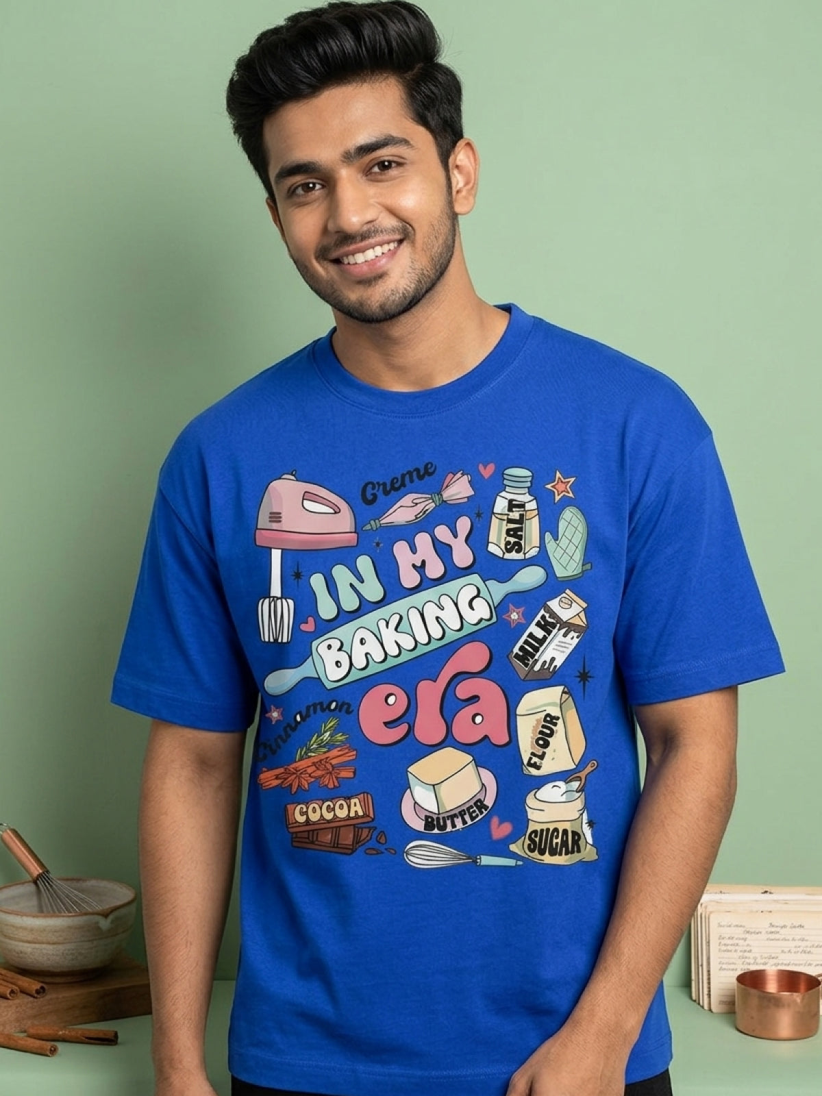 In My Baking Era- Royal Blue Baking Round Neck Tshirt