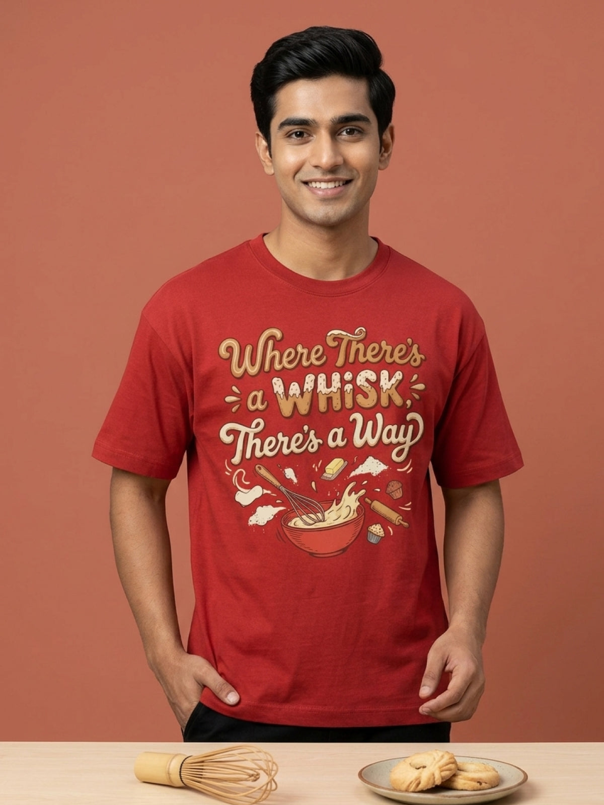 Whisk Way- Red Baking Round Neck Tshirt