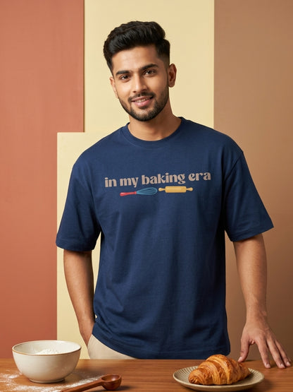 In My Baking Era- Navy Blue Round Neck Baking T-shirt