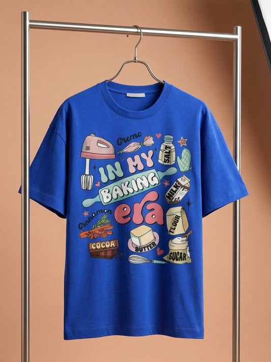 In My Baking Era- Royal Blue Baking Round Neck Tshirt
