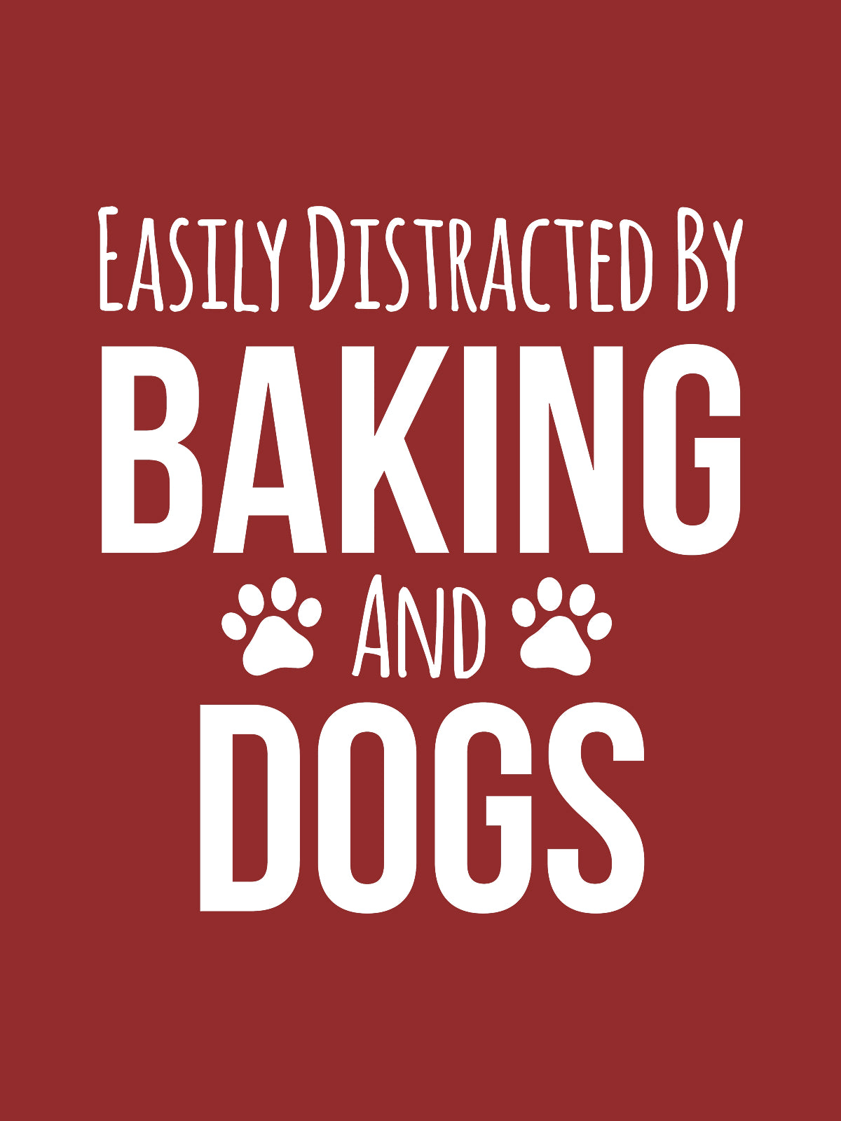 Baking and Dogs- Maroon Round Neck Baking T-shirt