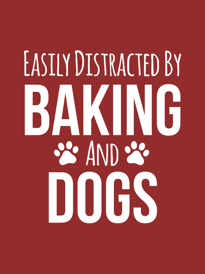 Baking and Dogs- Maroon Round Neck Baking T-shirt