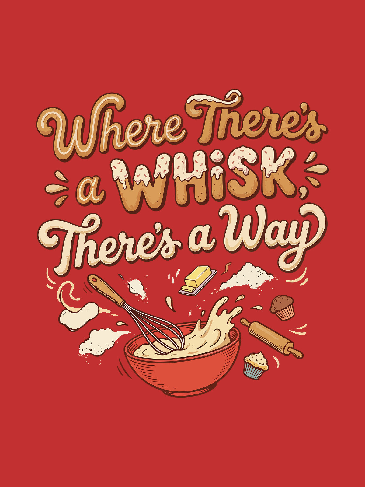 Whisk Way- Red Baking Round Neck Tshirt