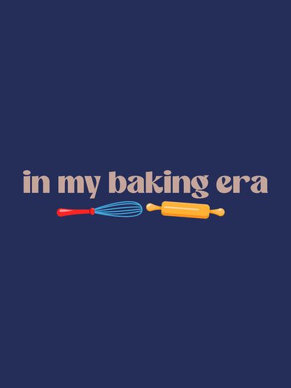 In My Baking Era- Navy Blue Round Neck Baking T-shirt