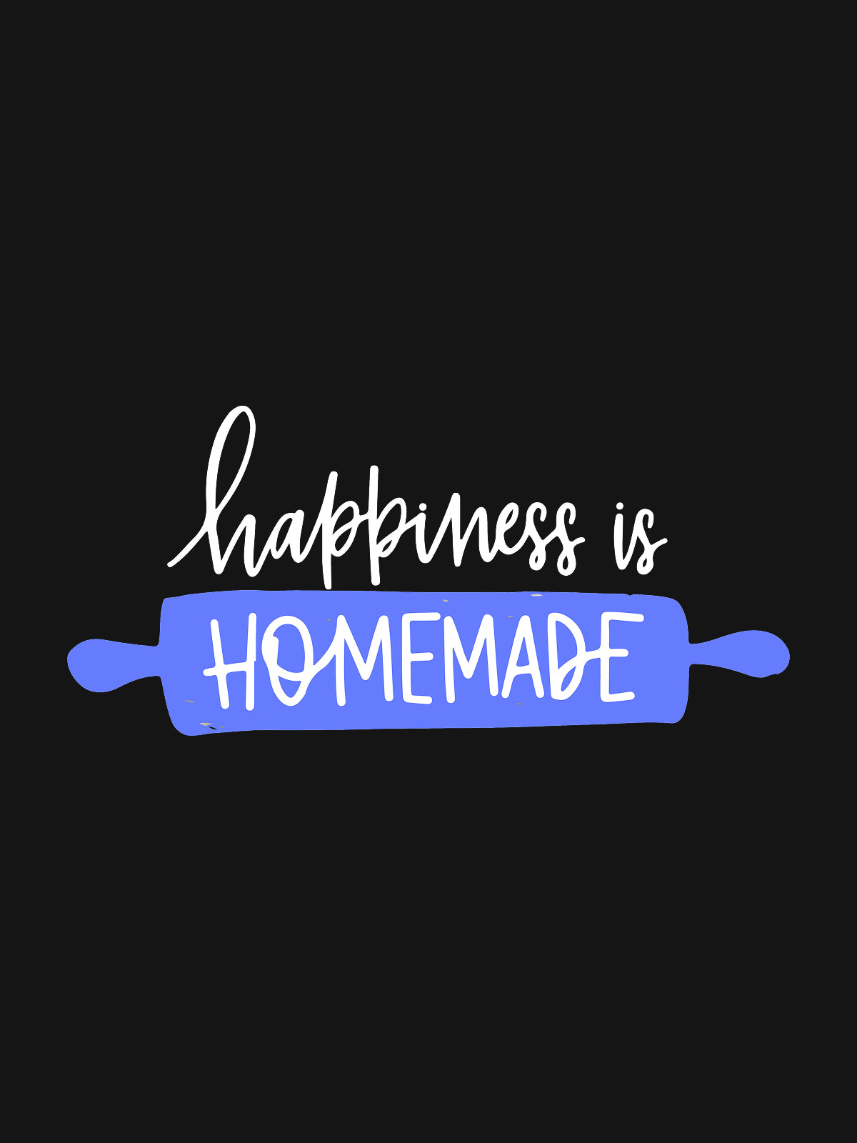 Happiness is Homemade- Black Round Neck Baking T-shirt