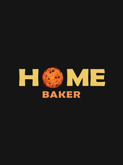Home Baker - Black Round Neck Baking T-shirt