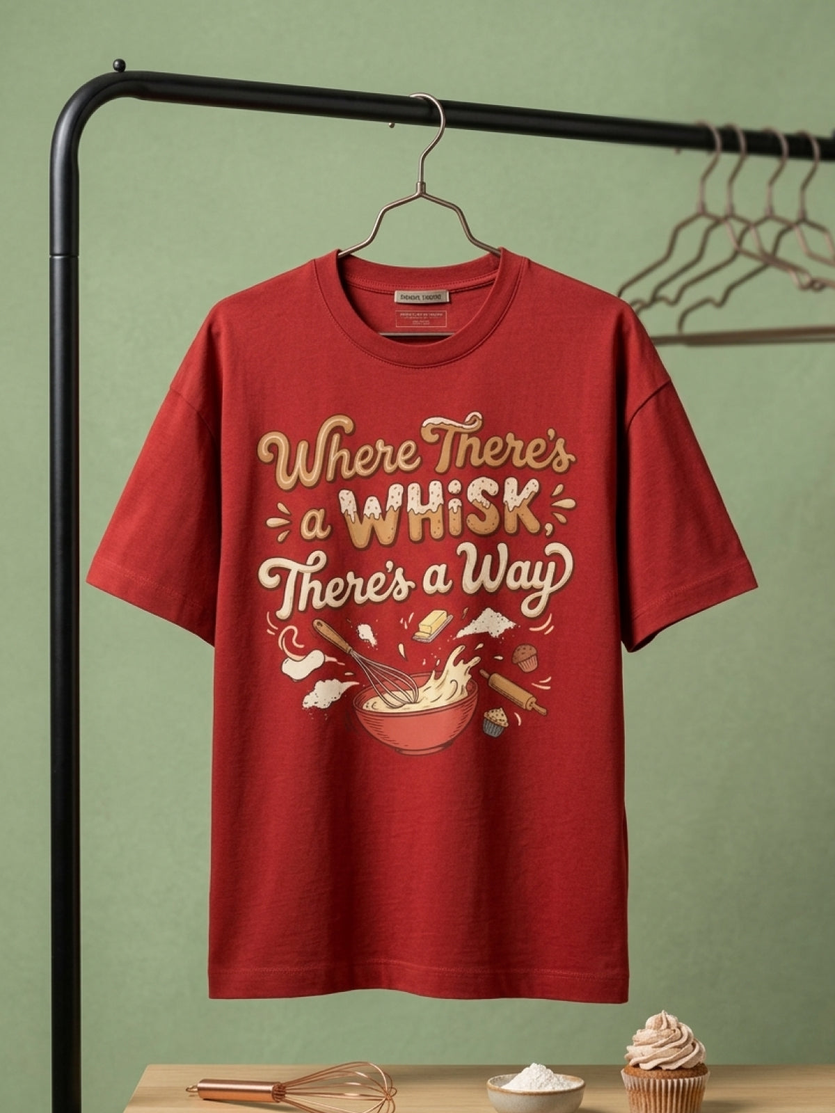 Whisk Way- Red Baking Round Neck Tshirt