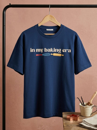 In My Baking Era- Navy Blue Round Neck Baking T-shirt