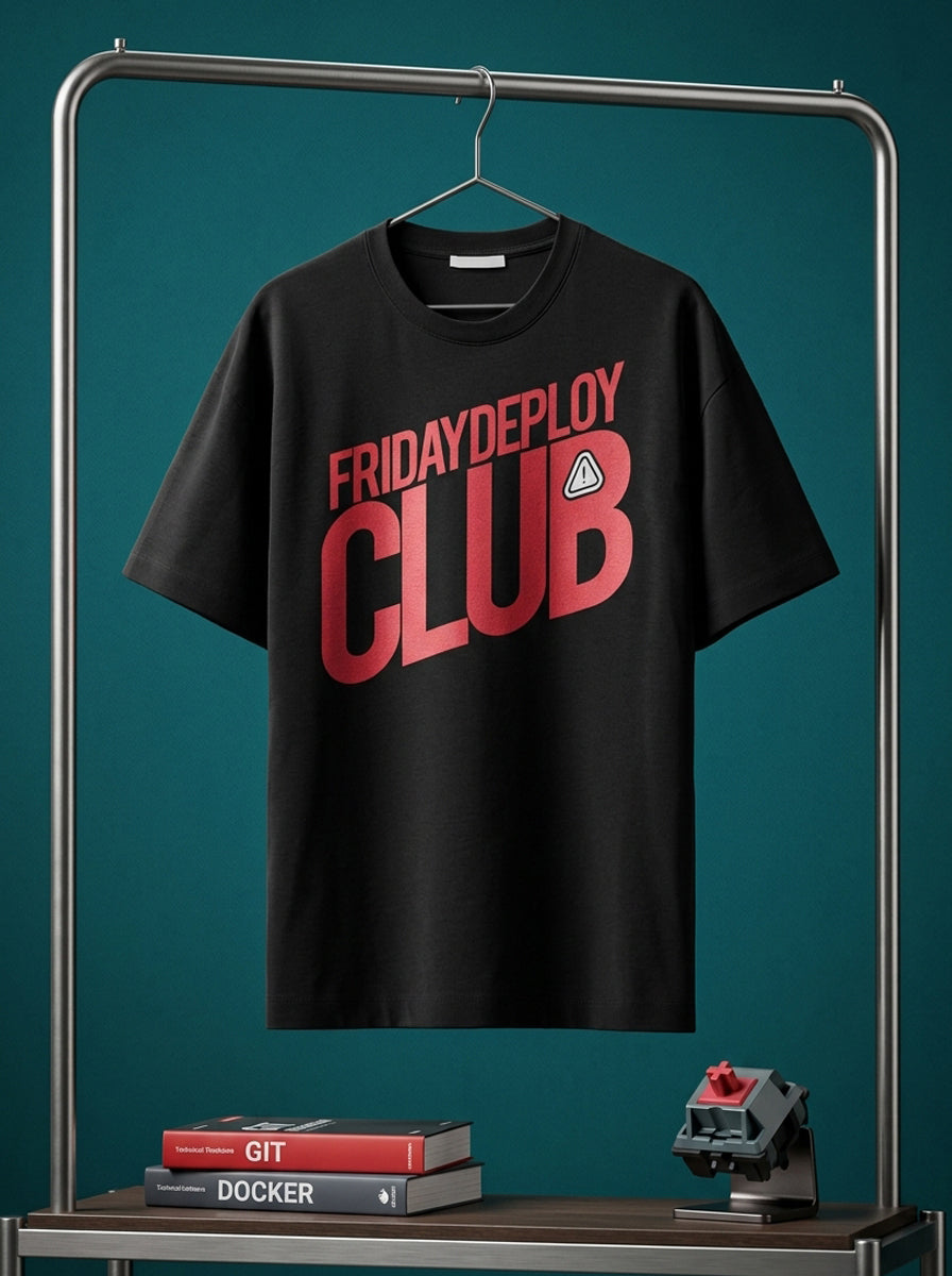 Friday Deploy Club- Black Round Neck Coding T-shirt