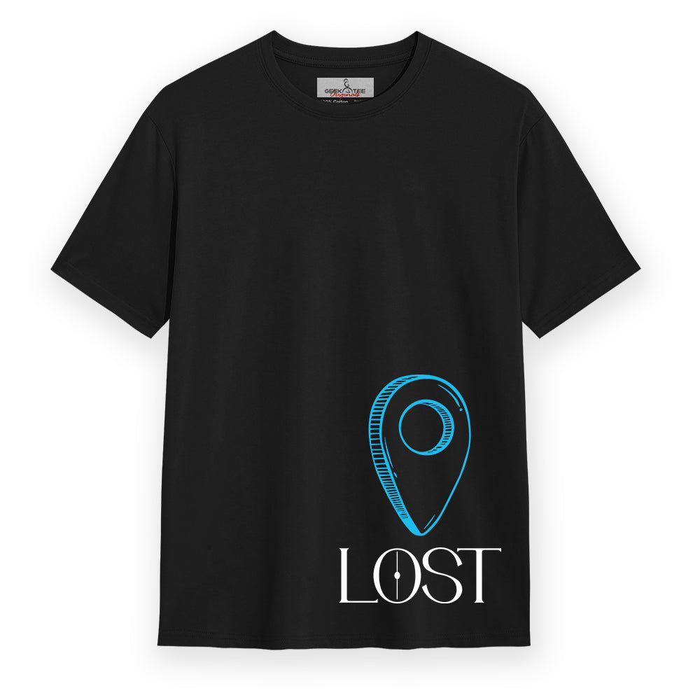 Lost - Black Round Neck Graphic T-shirt