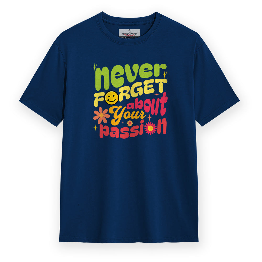 Your Passion - Navy Blue Round Neck Graphic T-shirt