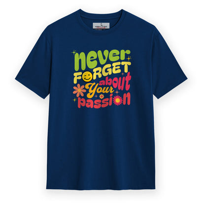 Your Passion - Navy Blue Round Neck Graphic T-shirt