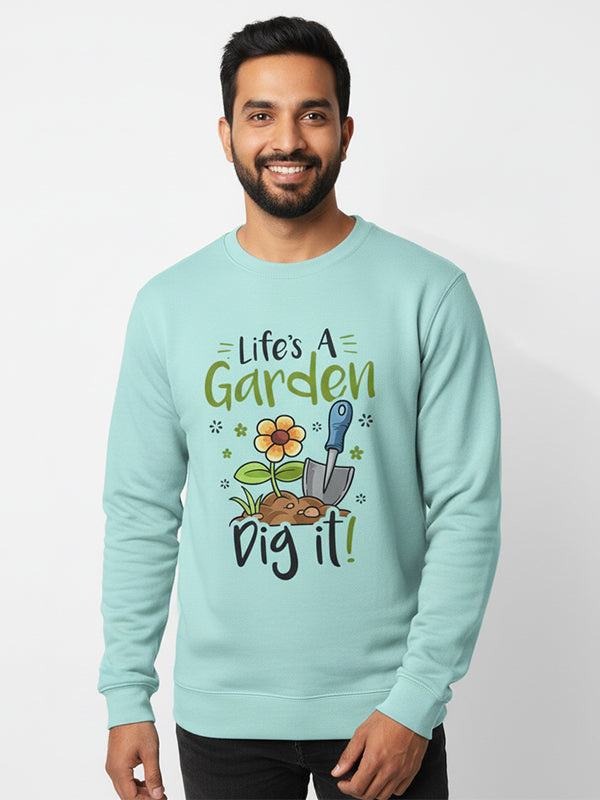 Life is a Garden- Sky Blue Round Neck Garden Sweatshirt