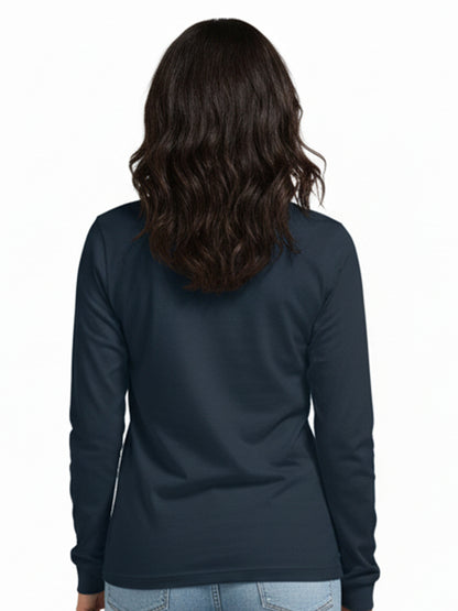 Born to Garden- Navy Blue Round Neck, Full Sleeves Garden T-shirt