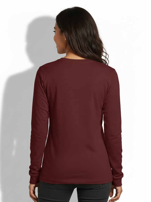 Ask me about my plants- Coffee Brown Round Neck, Full Sleeves Garden T-shirt