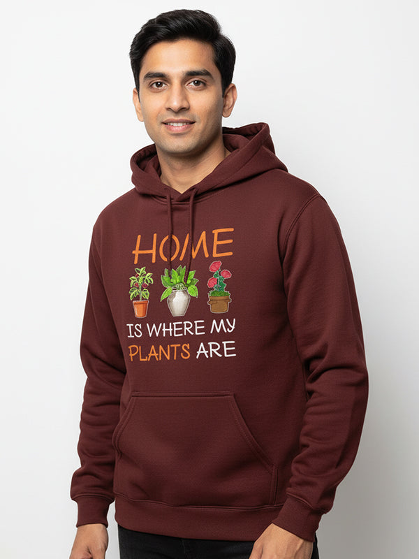 Home is where plants are- Maroon Gardening Hoodie