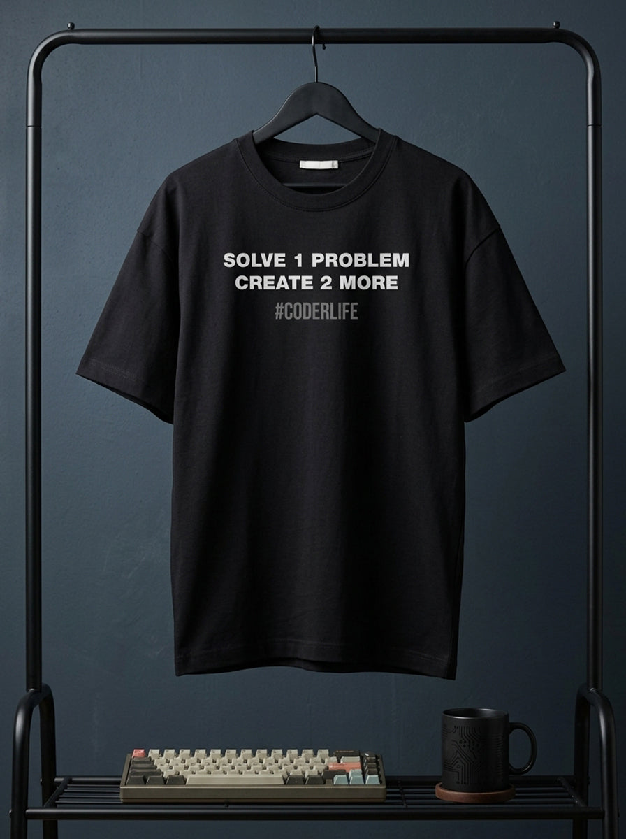 Coder Life - Black Coding Round Neck T-shirt