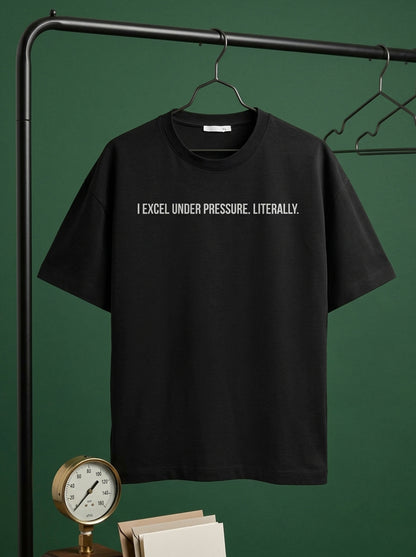 Excel Under Pressure- Black Round Neck Corporate T-shirt