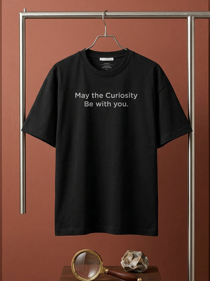 Curiosity With You- Black Round Neck Corporate T-shirt