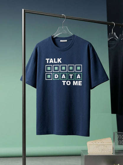 Talk Data- Navy Blue Round Neck Corporate T-shirt