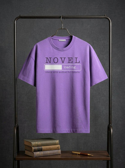 Novel Loading- Lavender Round Neck Writer T-shirt