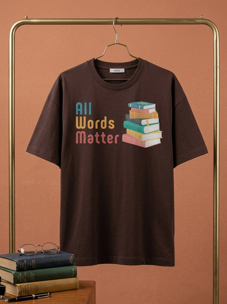 All Words Matter- Coffee Brown Round Neck Writer T-shirt