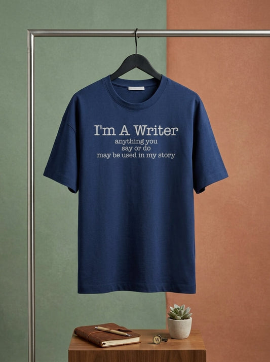 I am a Writer- Navy Blue Round Neck Writer T-shirt