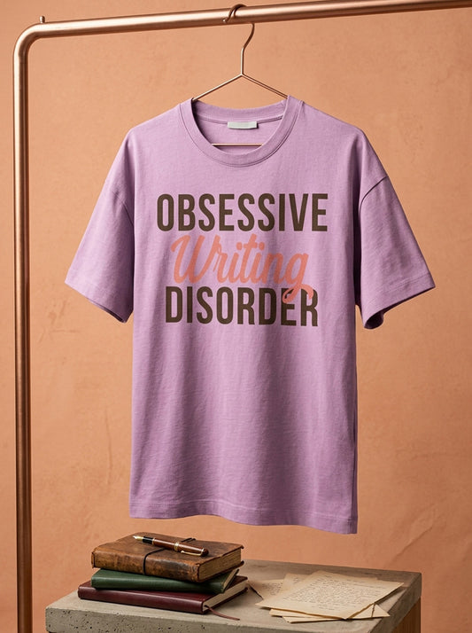 Obsessive Writing Disorder- Light Pink Round Neck Writer T-shirt