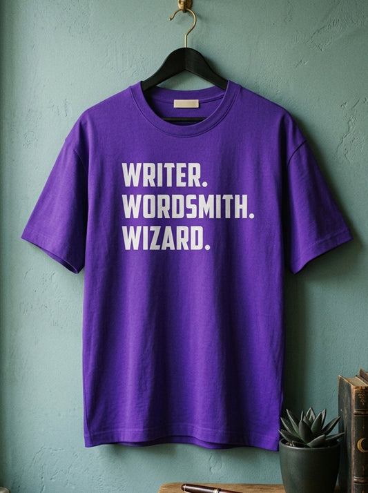 Wordsmith- Purple Round Neck Writer T-shirt