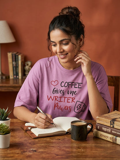 Writer Powers- Light Pink Round Neck Writer T-shirt