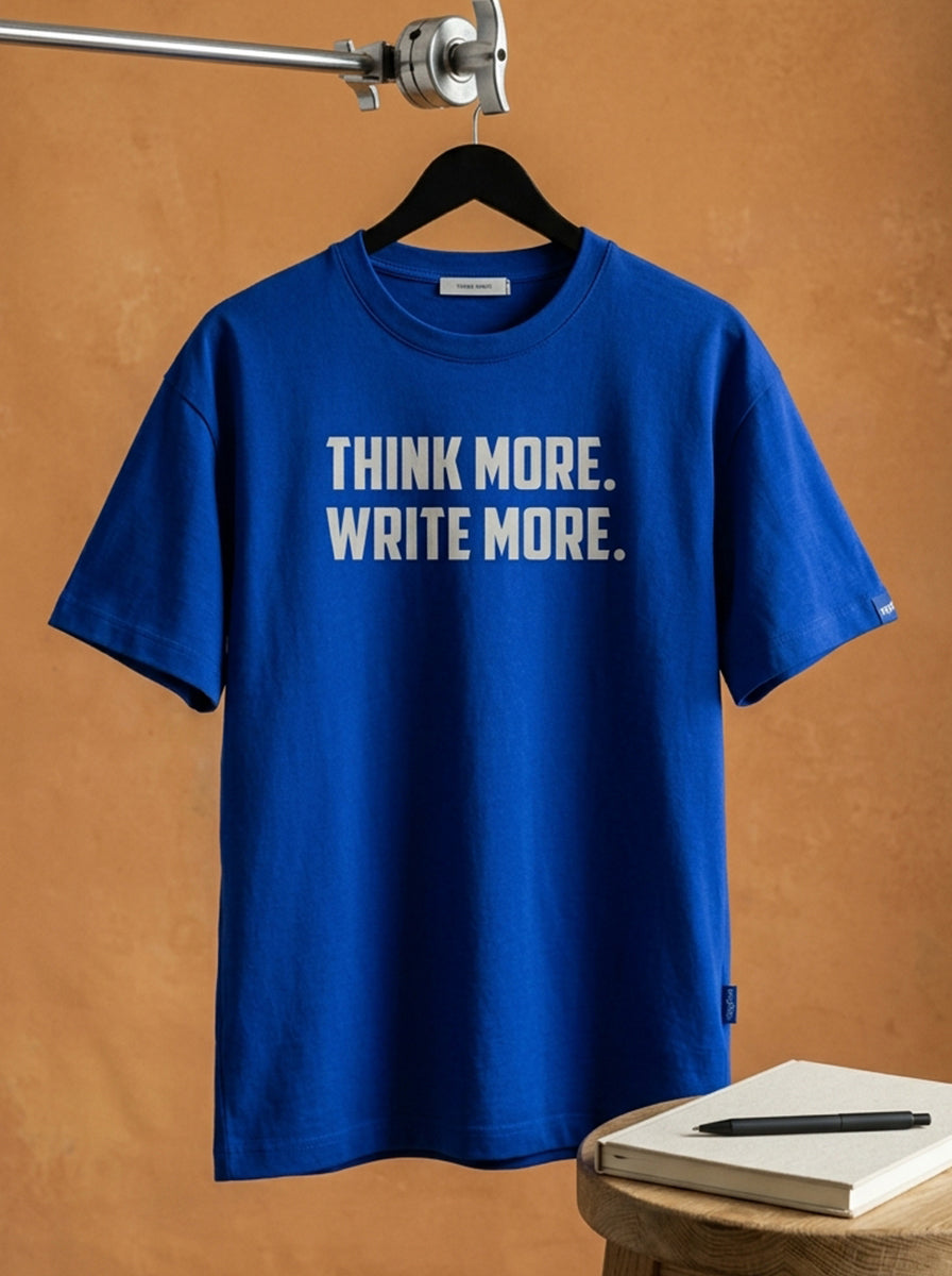 Write More- Royal Blue Round Neck Writer T-shirt