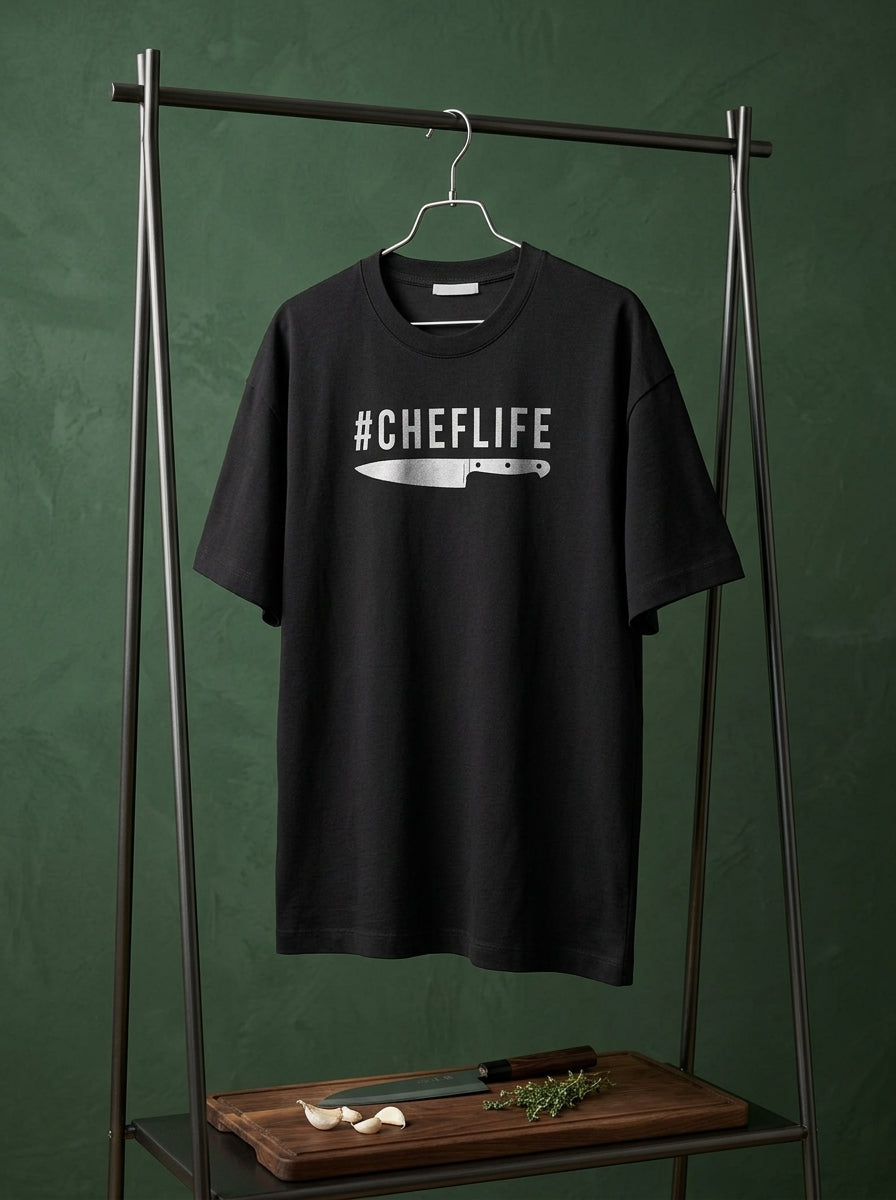Chef Life- Black Crew Neck Chef T-shirt