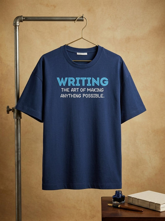 Writing Anything Possible- Navy Blue Round Neck Writer T-shirt
