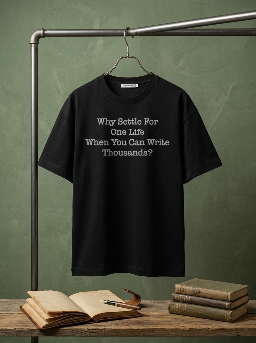 Write Thousands- Black Round Neck Writer T-shirt