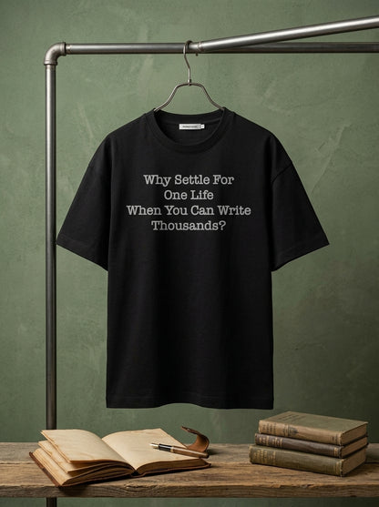 Write Thousands- Black Round Neck Writer T-shirt
