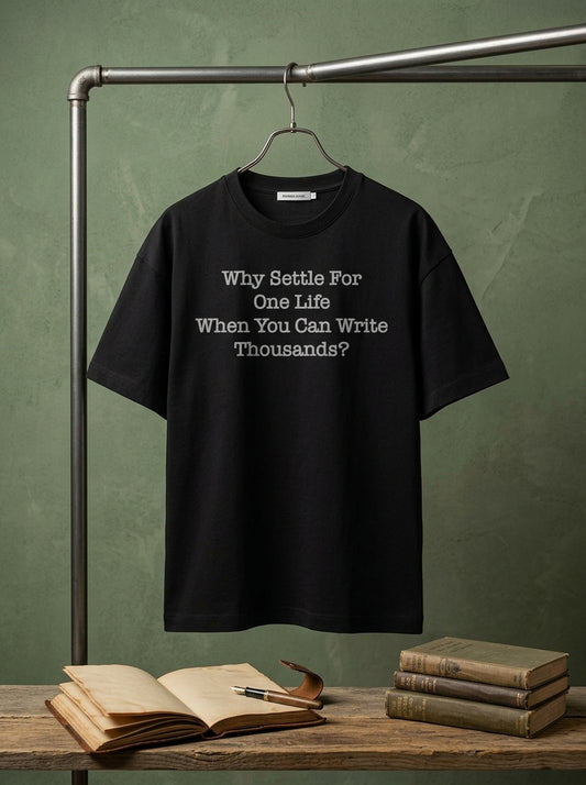 Write Thousands- Black Round Neck Writer T-shirt