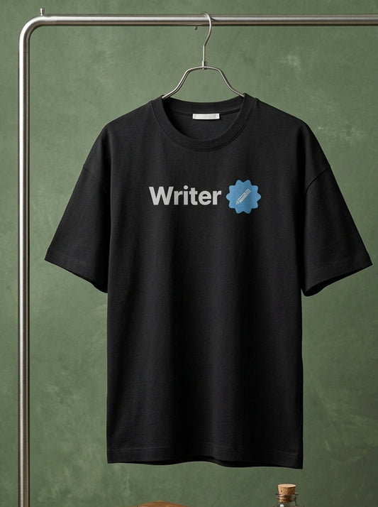 Writer Verified- Black Round Neck Writer T-shirt