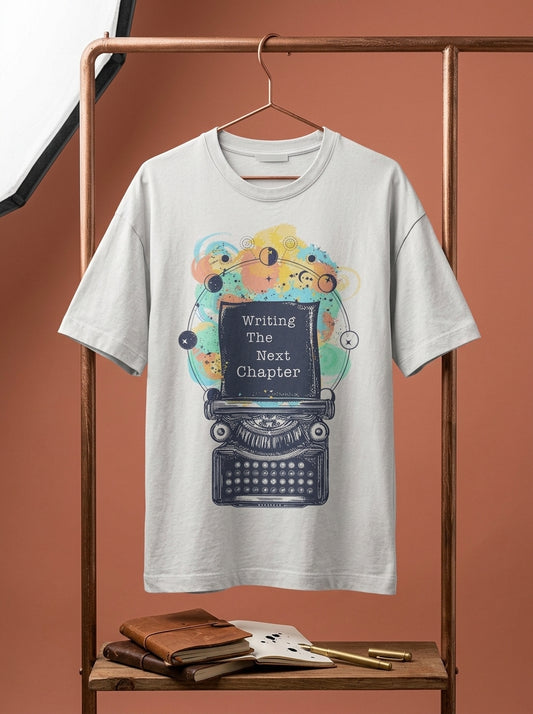 Writing the Next Chapter- White Round Neck Writer T-shirt