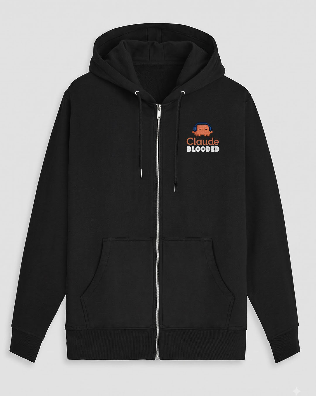 Claude Blooded-  Black Zipped A.I. Hoodie